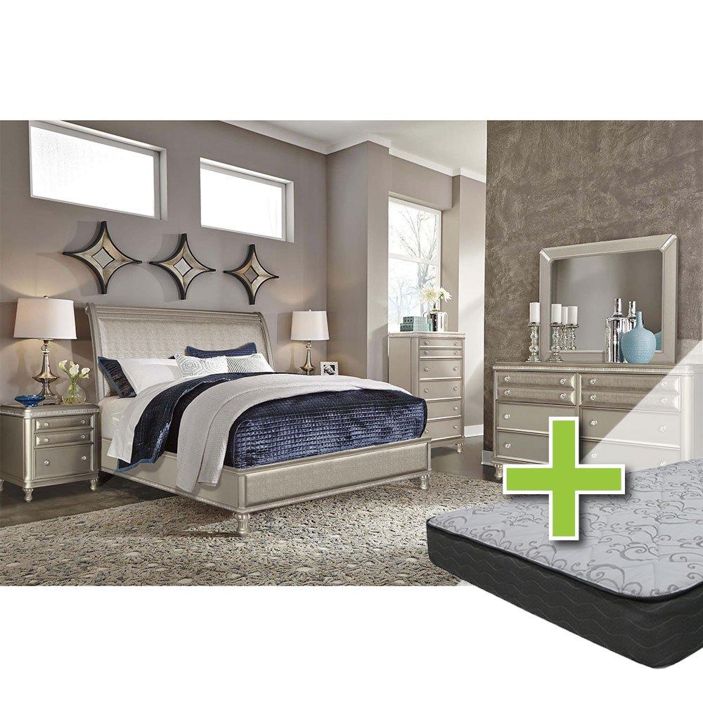 Rent to Own Riversedge Furniture 6 Piece Glam Queen Bedroom Set with